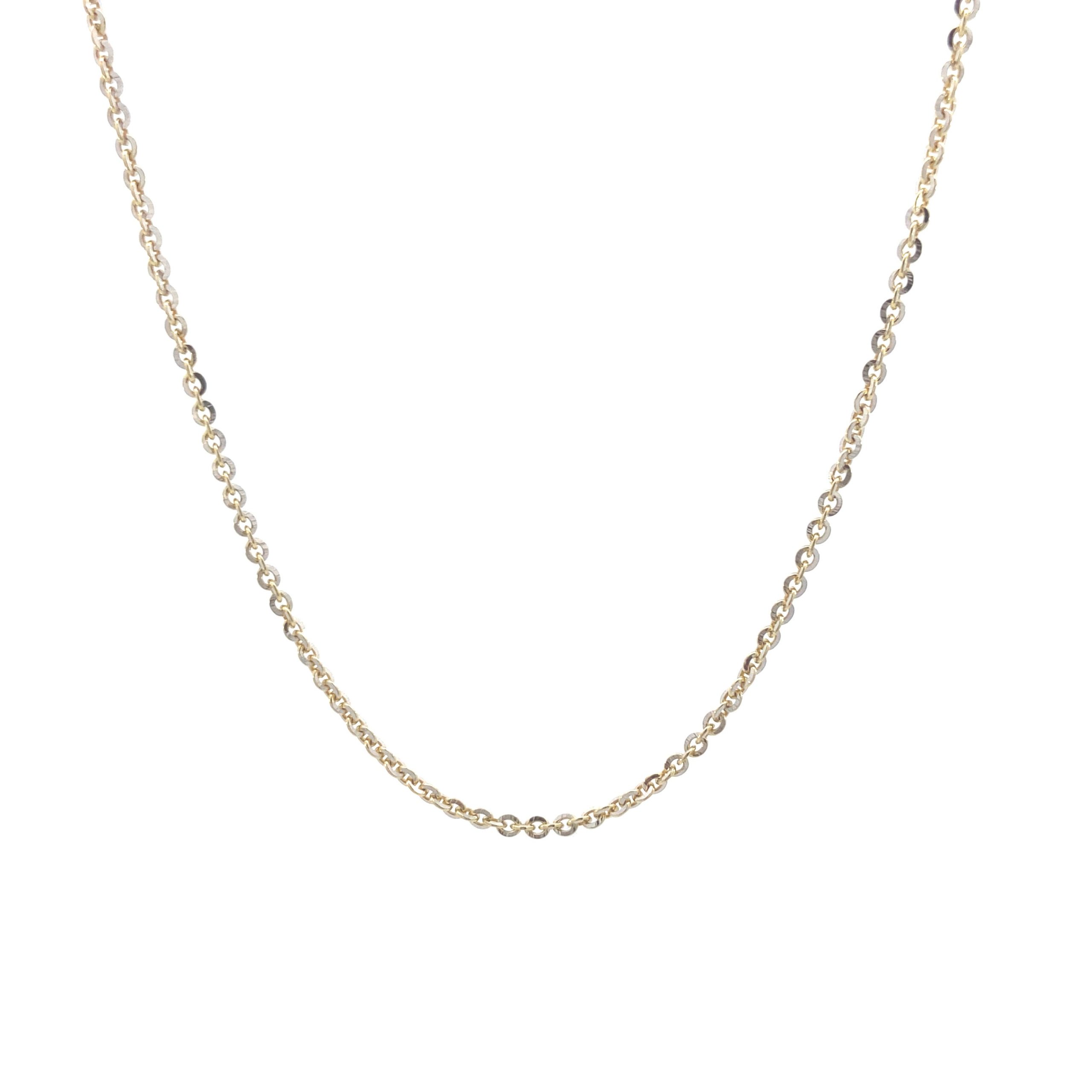 14K Gold Rolo Cut Diamond Chain