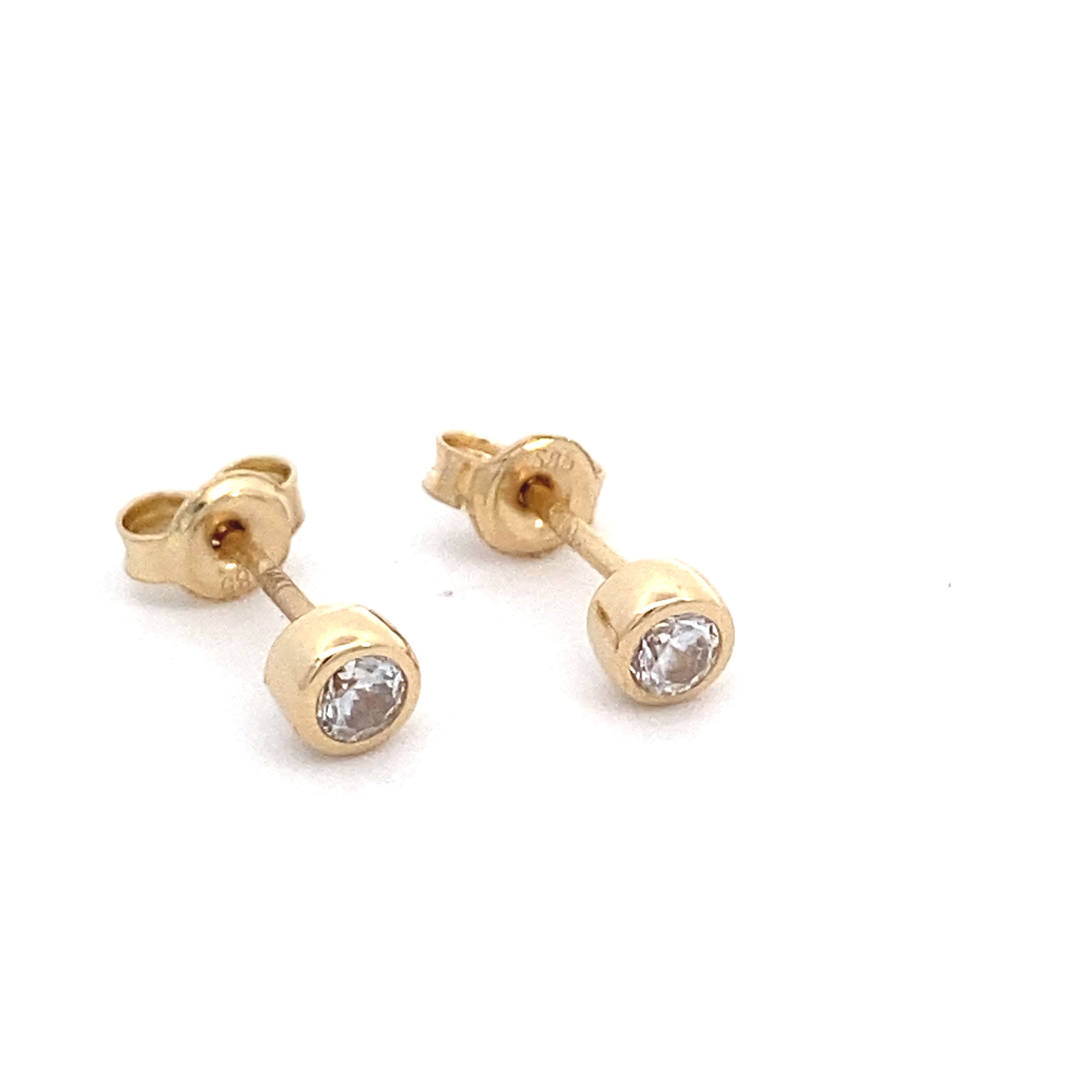 14K Gold Stud with CZ