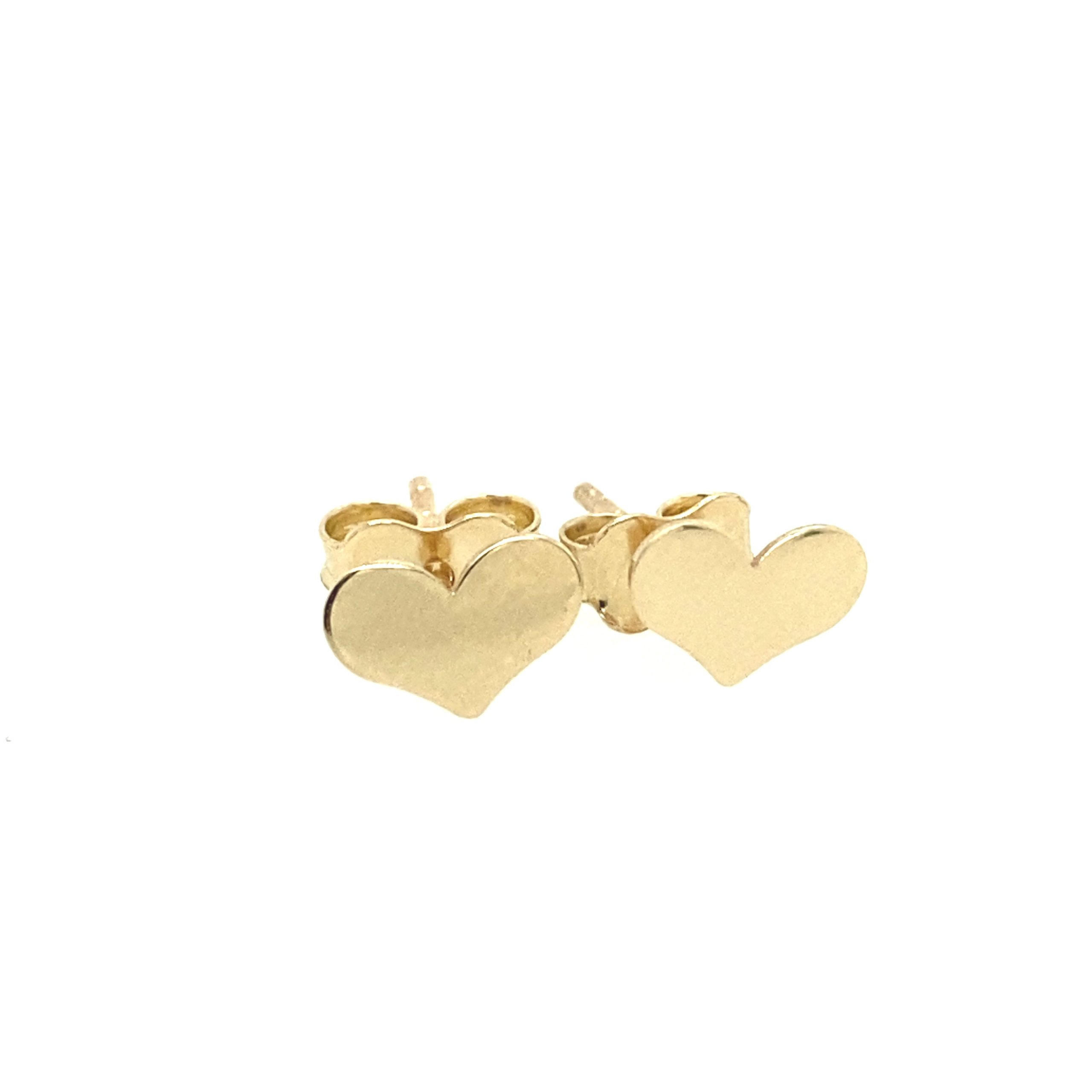 14k Gold Heart Stud Earrings