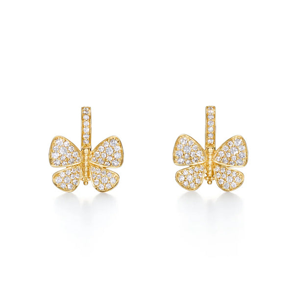 Temple St. Clair 18k Snow Butterfly Earrings - E31829-PVBFLY