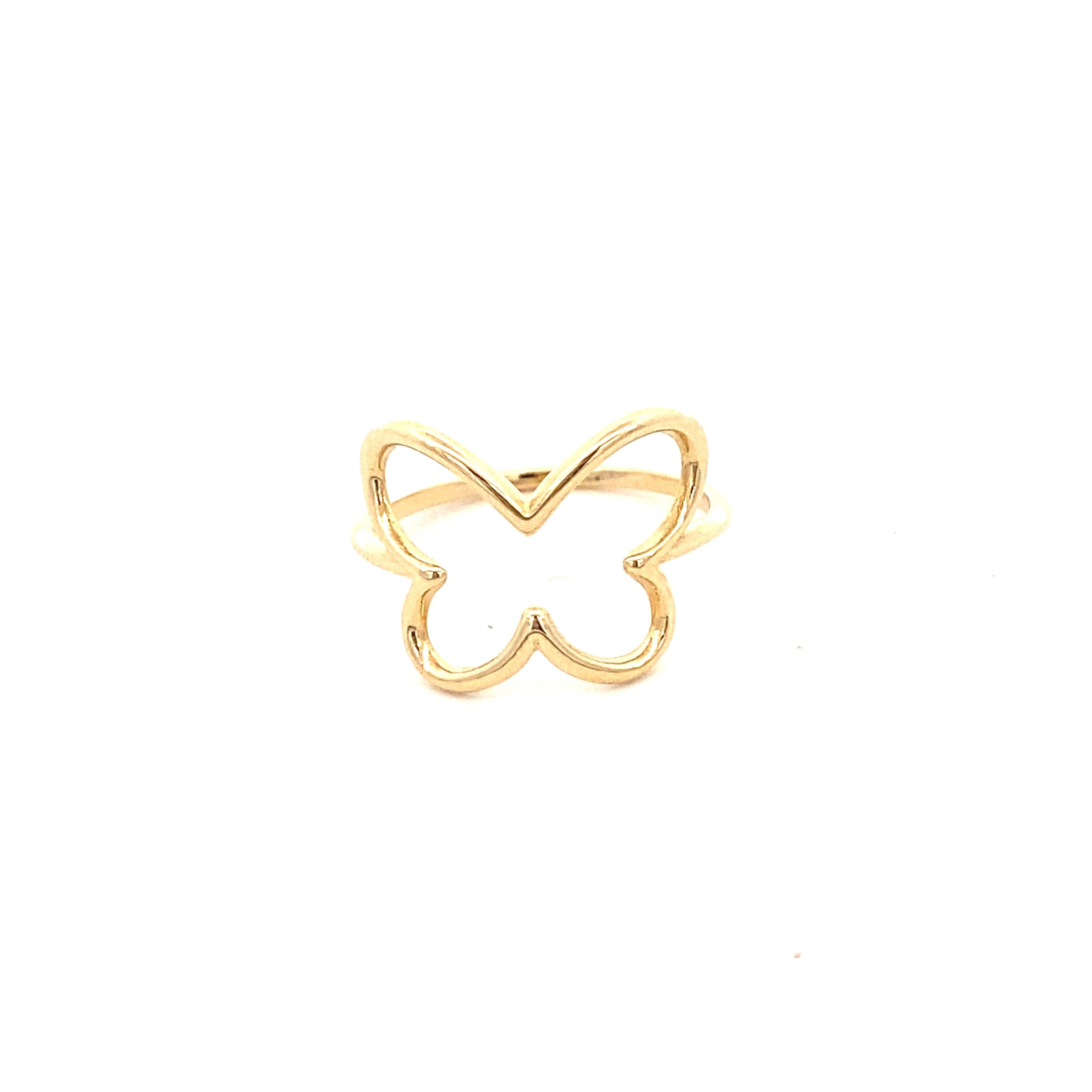 14K Gold Open Butterfly Ring