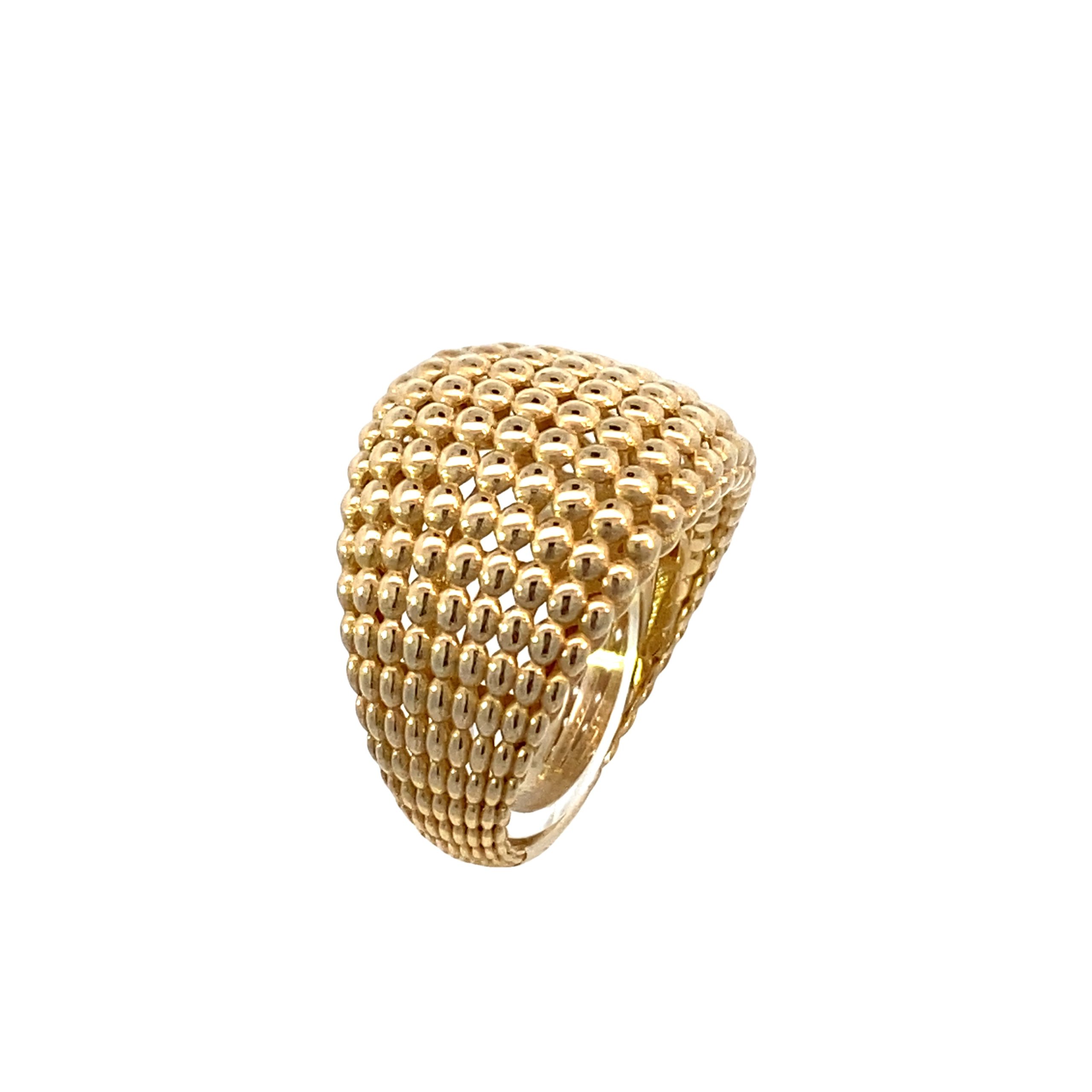 14K Gold Beaded Ring