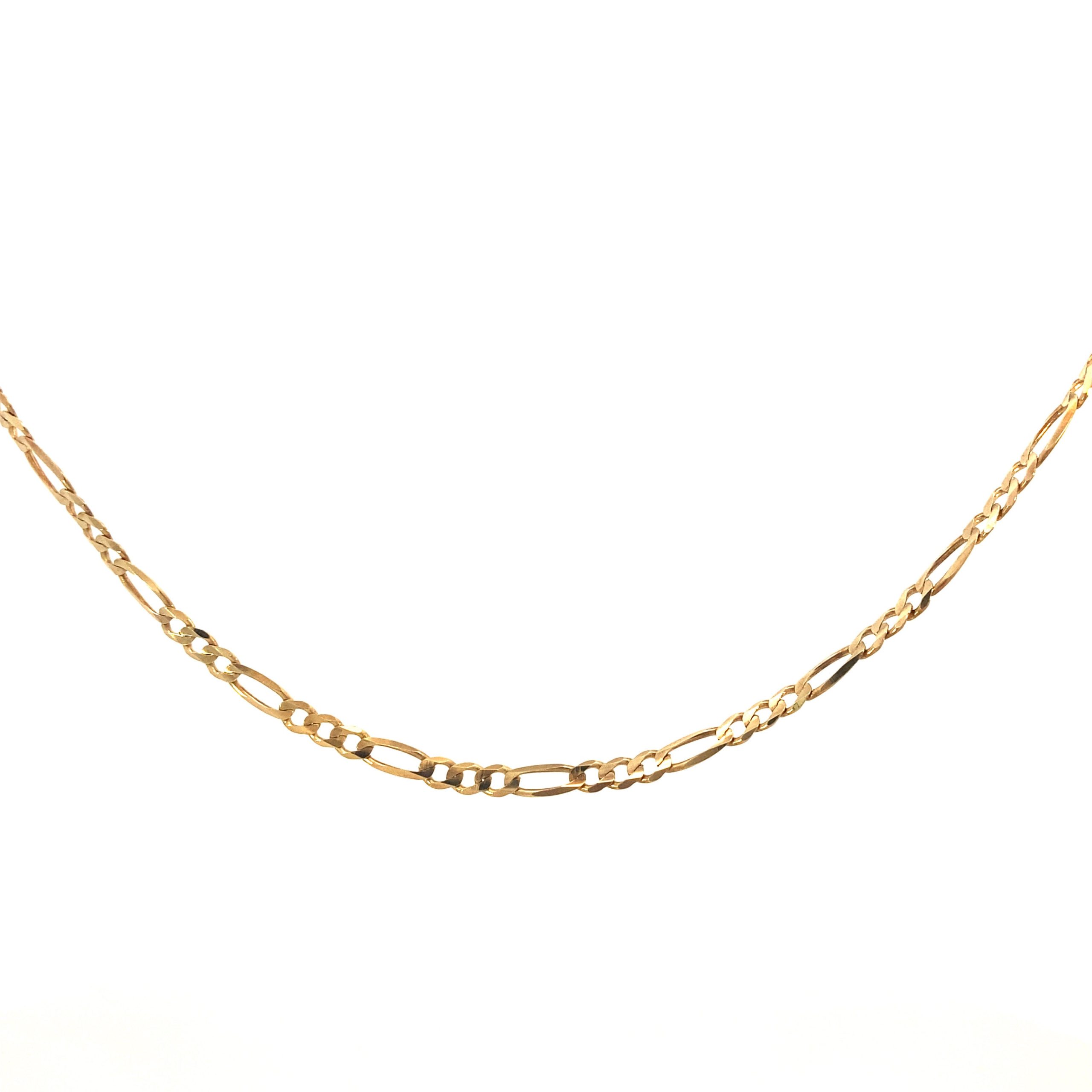 14K Figaro Chain All Yellow Gold
