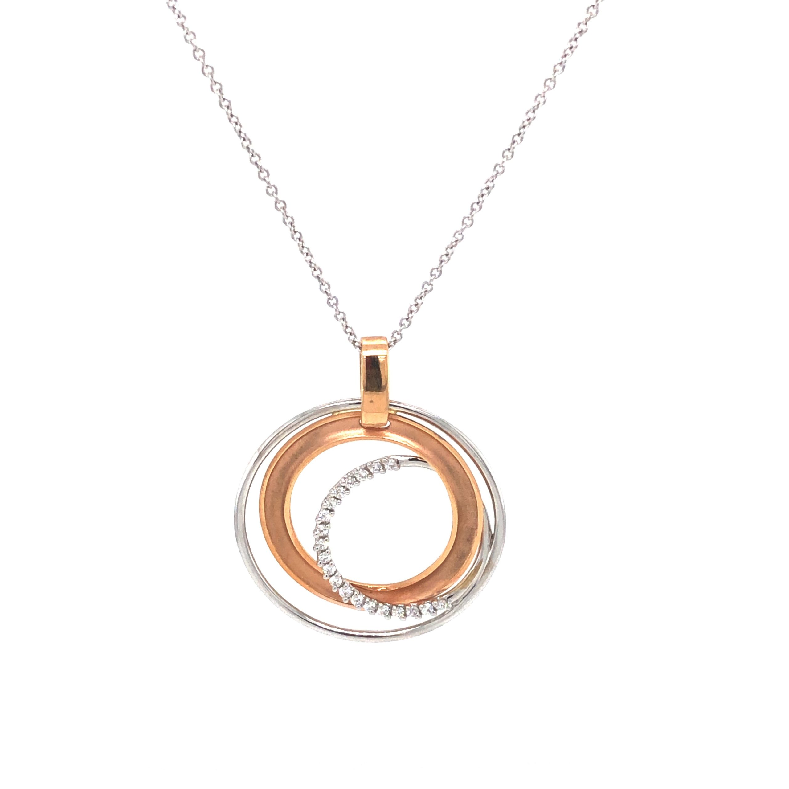 ROSE & WITE GOLD MILGRAIN VINTAGE NECKLACE