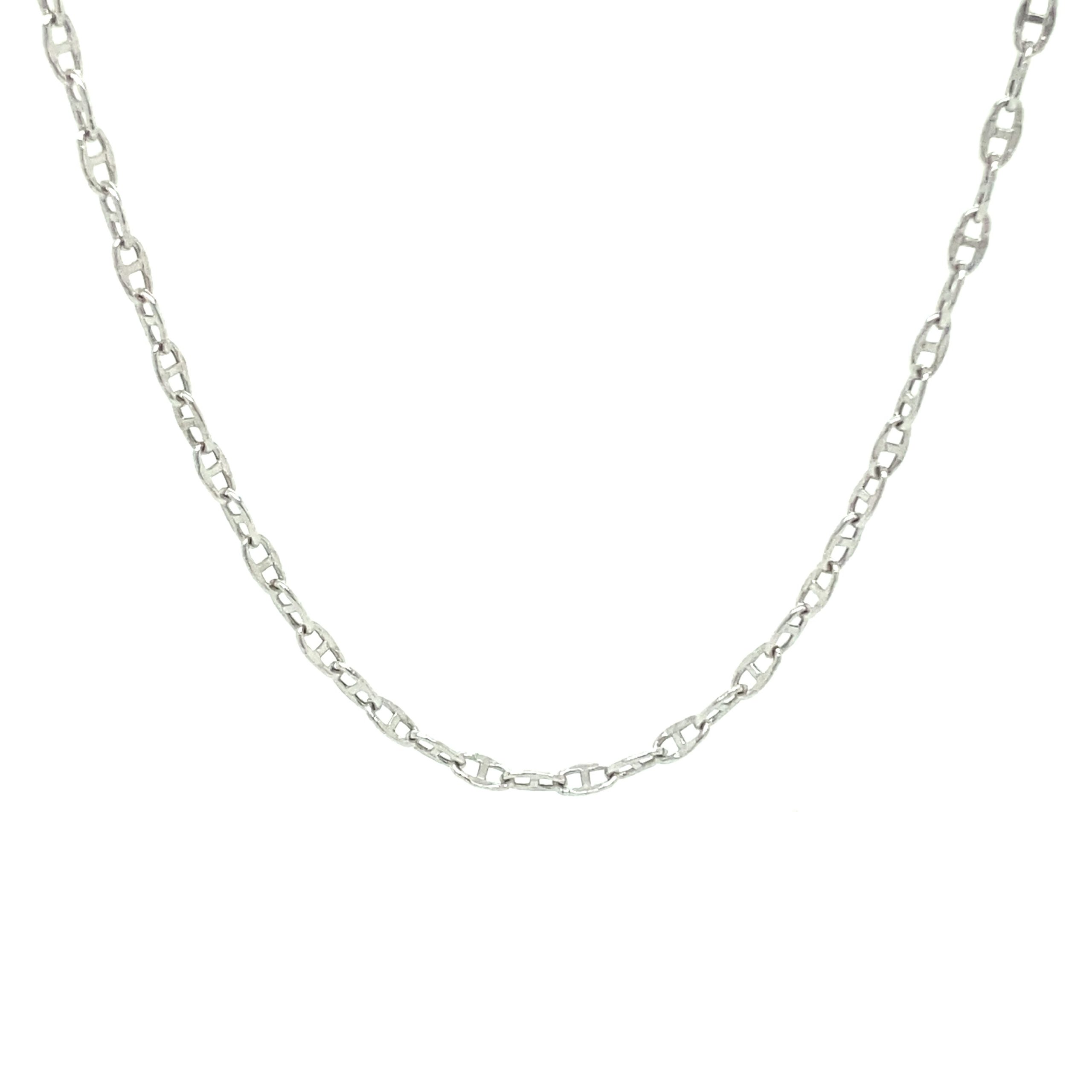 14k White Gold Marine Chain