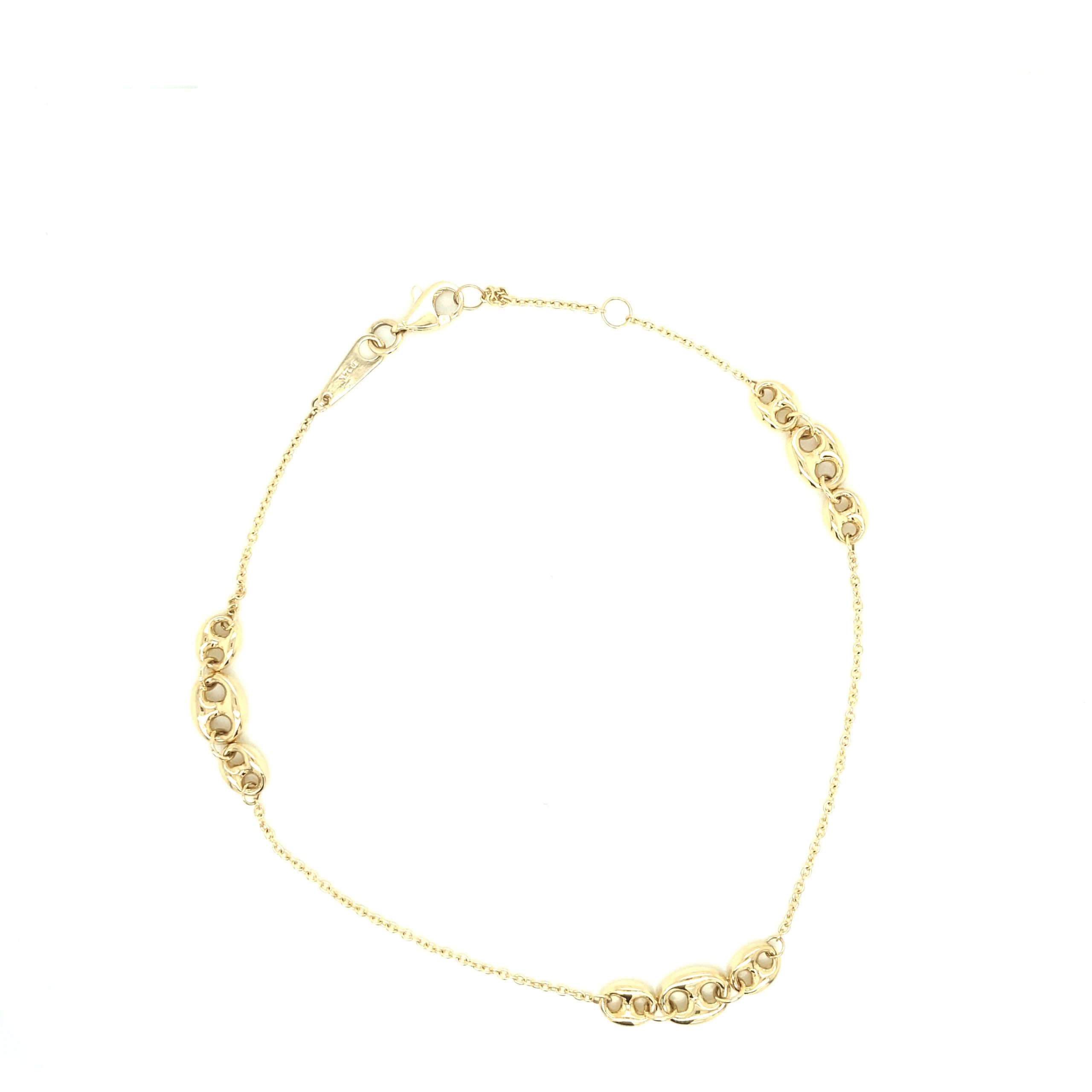 14K PUFF MARINER ANKLET/BRACELET