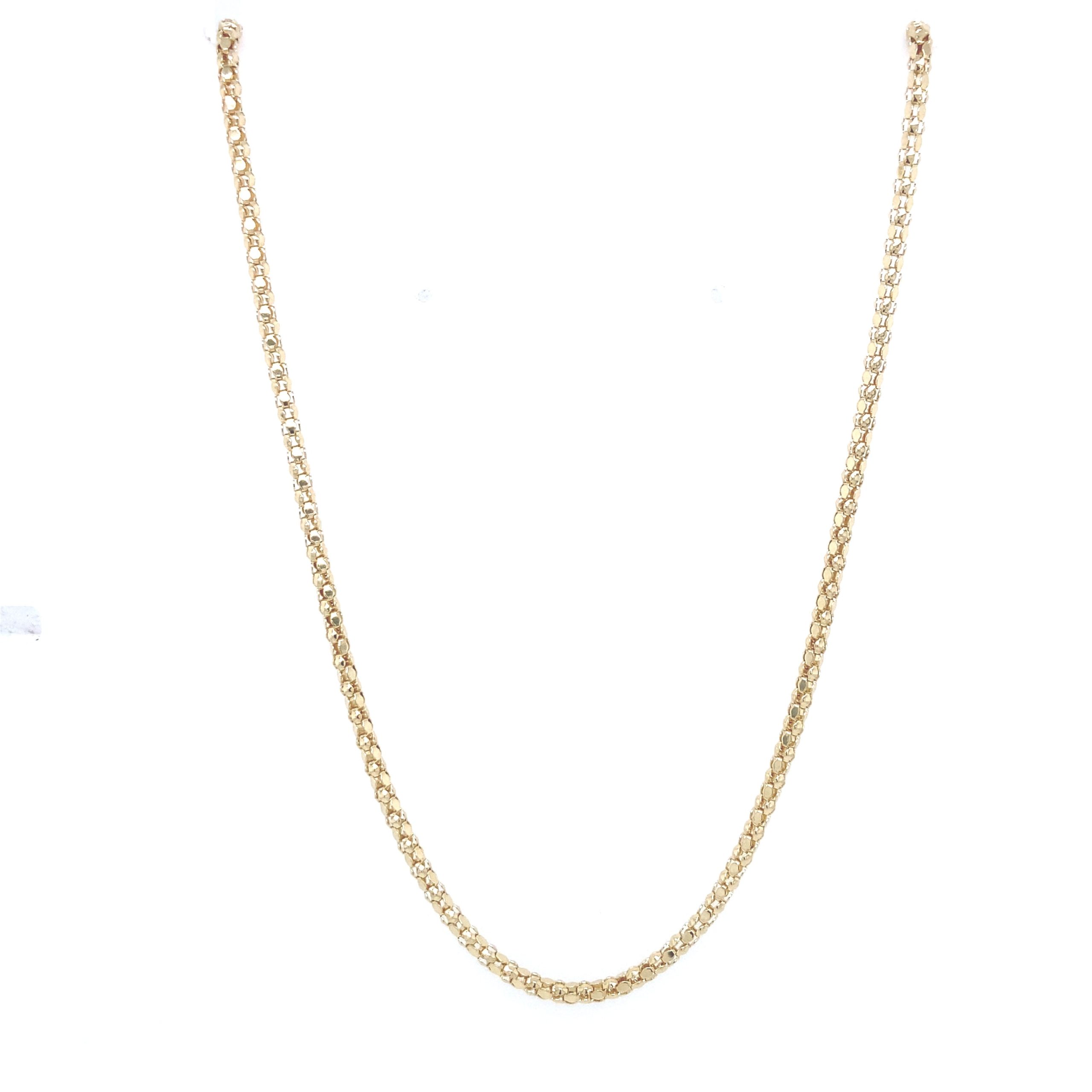 14K Gold Dots Box Chain