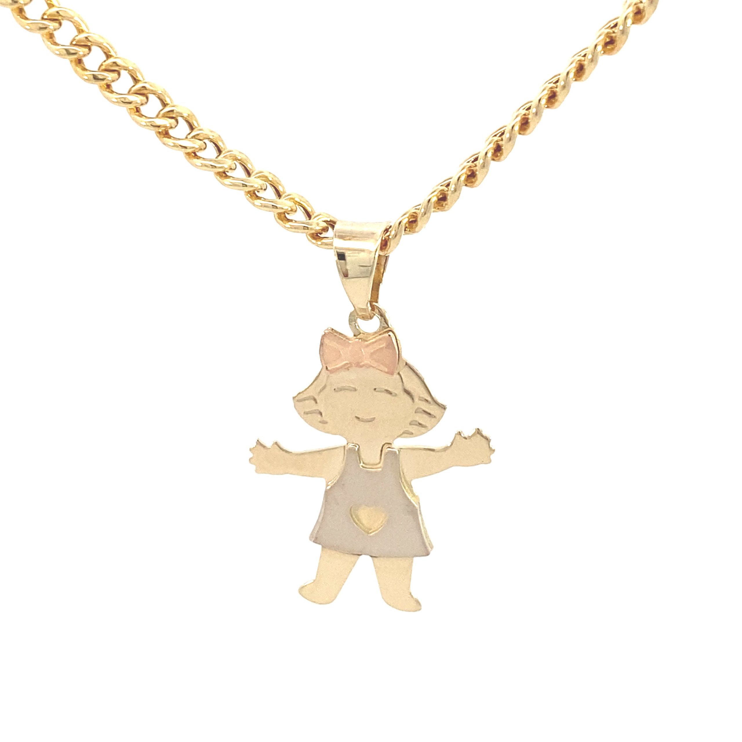 14K Gold Girl 3C Pendant