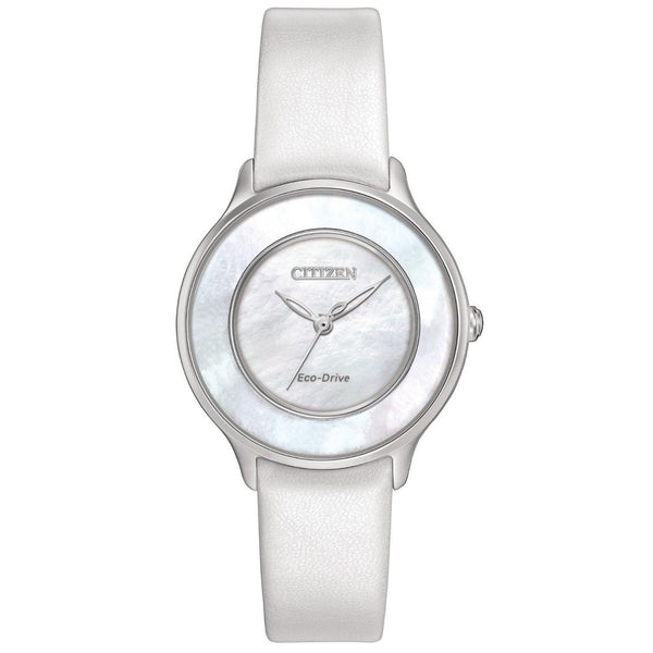 Citizen Women's EM0381-03D Circle of Time White Leather Watch