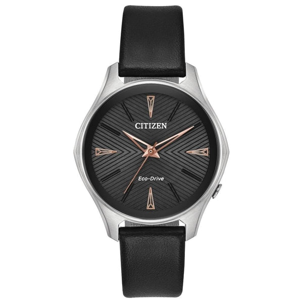 Citizen Women's EM0591-01E Modena Black Leather Watch