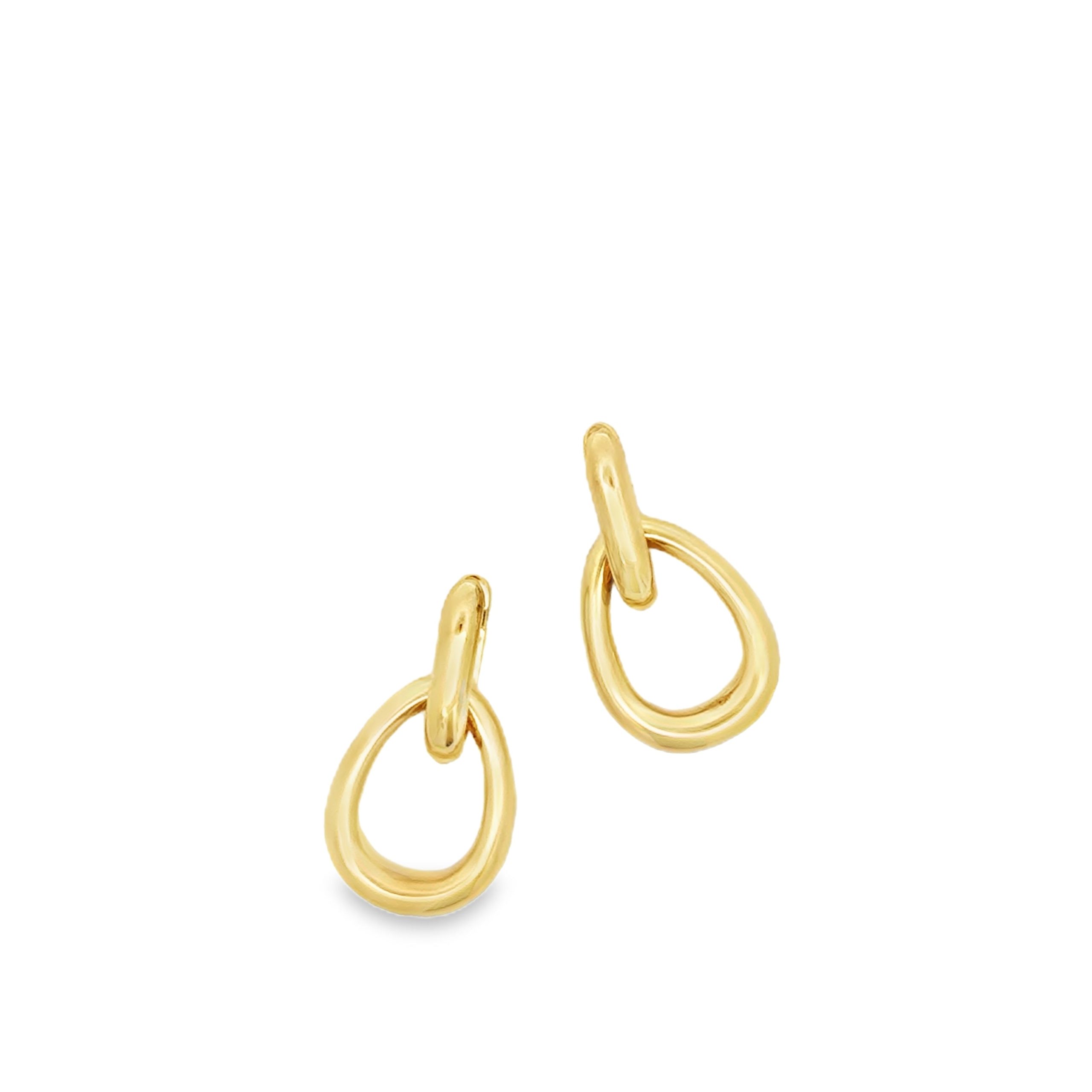 Gold Vermeil Huggie Earrings with Open Drop