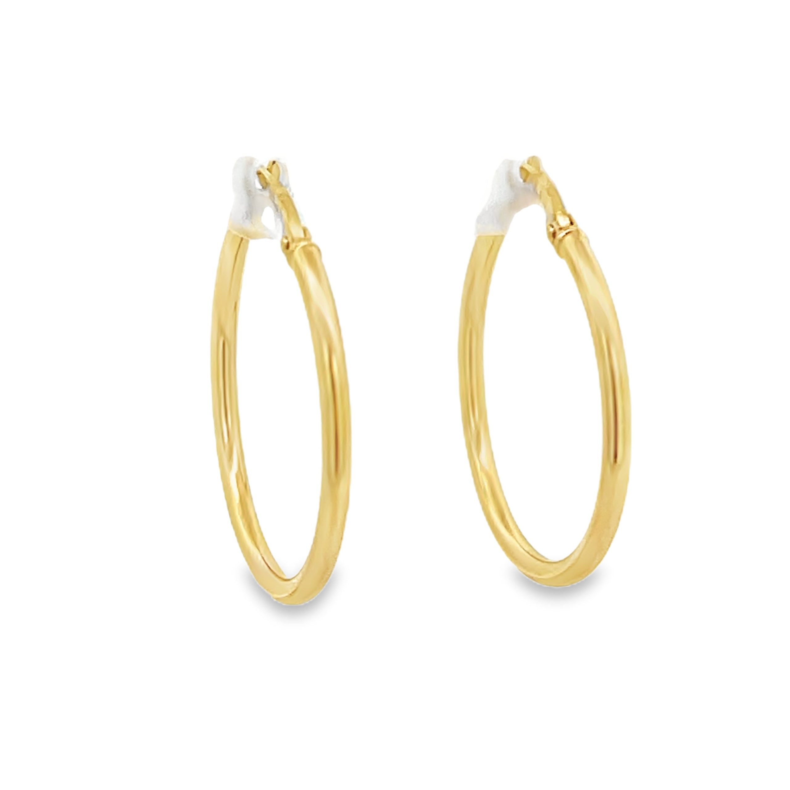 14K Gold Fine Medium Hoops