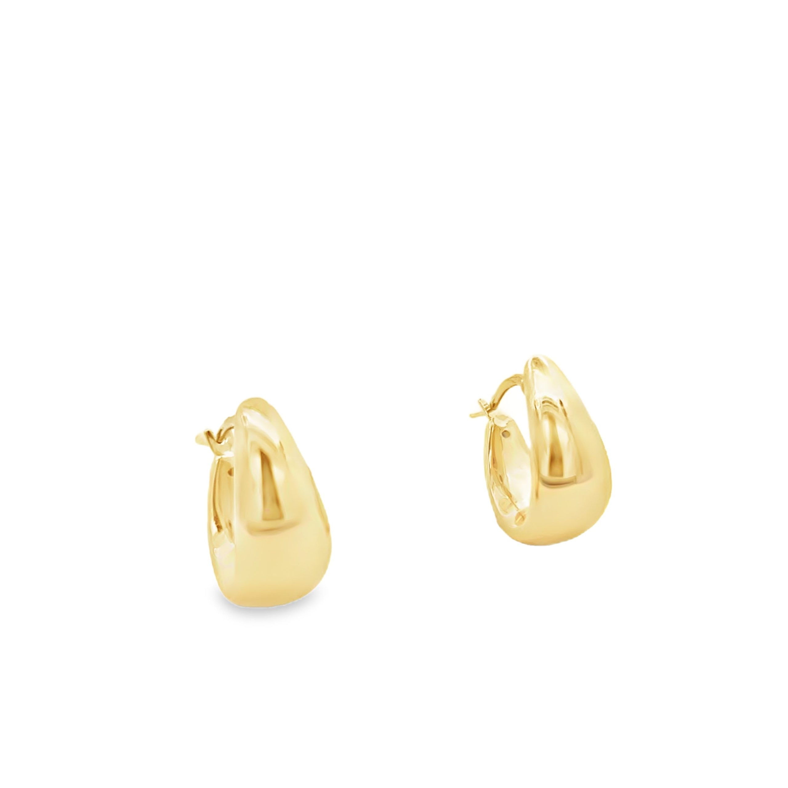 14K Gold Oval Bold Earrings