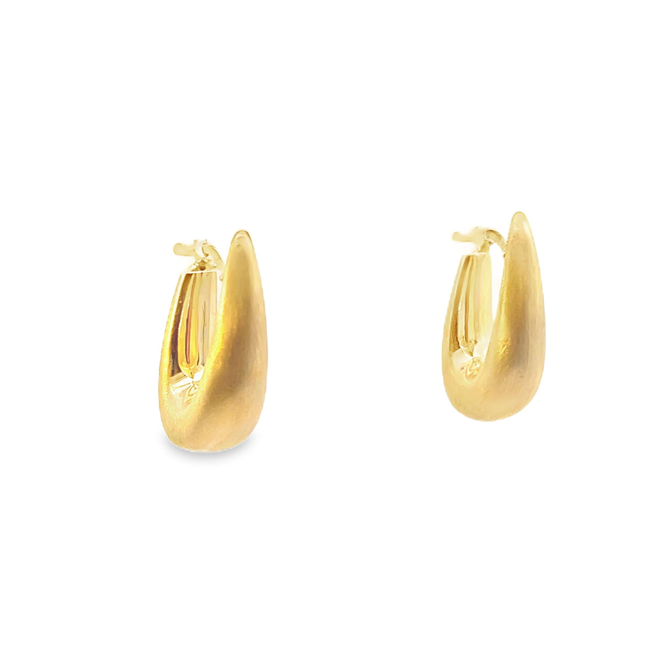 14K Gold Matte Drop Earrings
