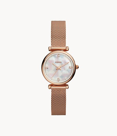 Carlie Mini Three-Hand Rose Gold-Tone