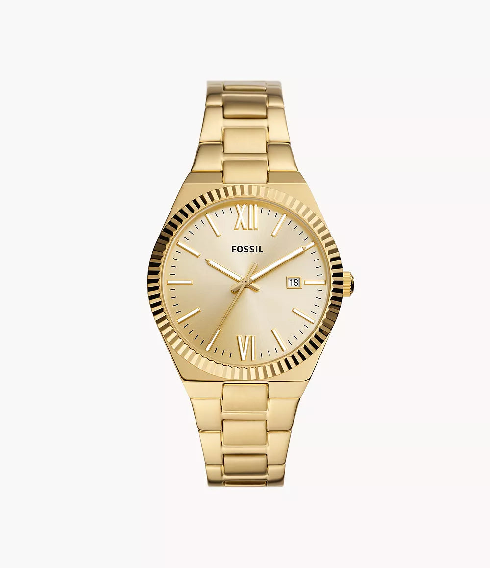 Scarlette Three-Hand Date Gold-Tone Stainless Steel Watch