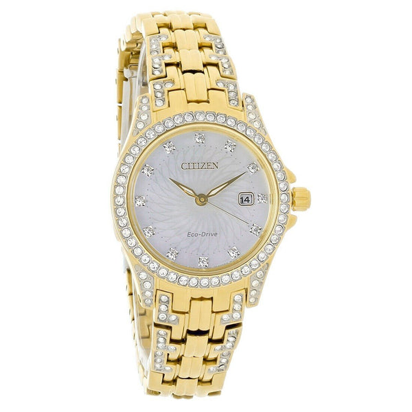 Citizen Women's EW1222-84D Silhouette Gold-Tone Stainless Steel with Sets of Crystal Watch
