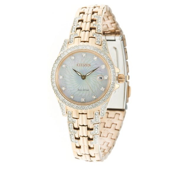 Citizen Women's EW1228-53D Silhouette Rose Gold-Tone Stainless Steel with Sets of Crystal Watch
