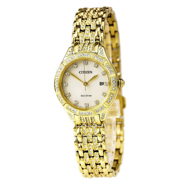 Citizen Women's EW2322-50P Silhouette Gold-Tone Stainless Steel with Sets of Crystal Watch