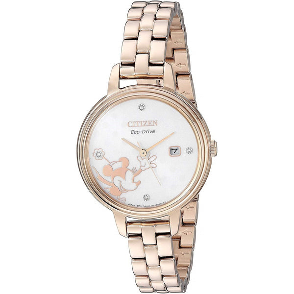 Citizen Women's EW2448-51W Eco-Drive Minnie Mouse Rose Gold-Tone Stainless Steel Watch