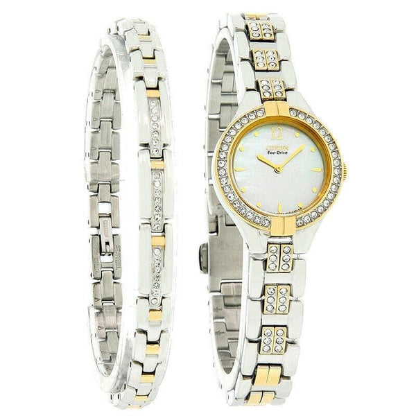 Citizen Women's EX1004-62D Eco-Drive Two-Tone Stainless Steel with Sets of Crystal Watch