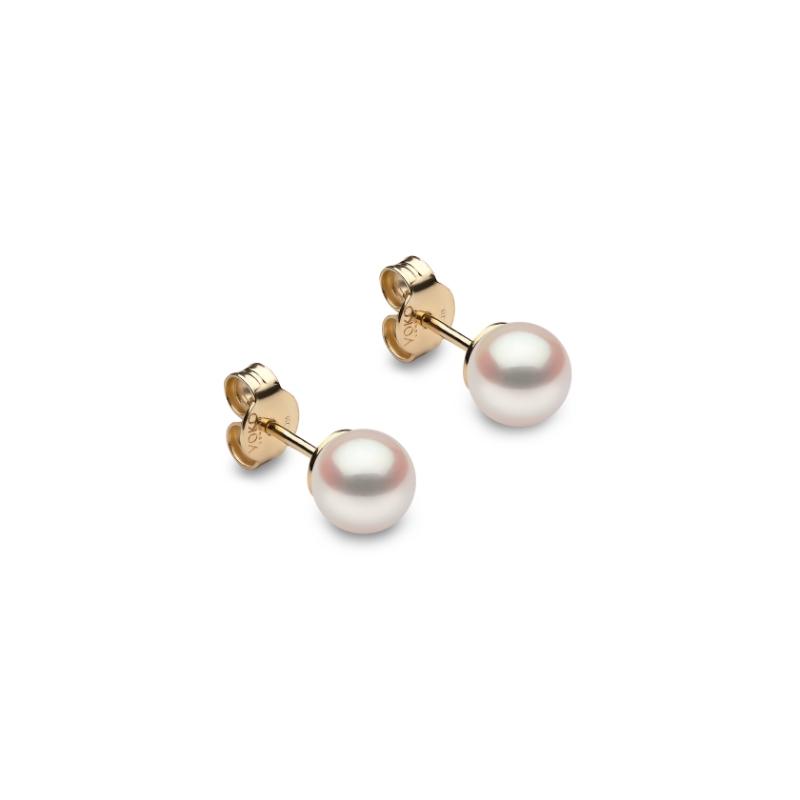 EYK109606-AAA London Pearl Stud Earrings In 18 Karat Yellow Gold With 2 Akoya Pearls