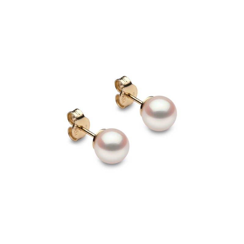 EYK109706-AAA London Pearl Stud Earrings In 18 Karat Yellow Gold With 2 Akoya Pearls