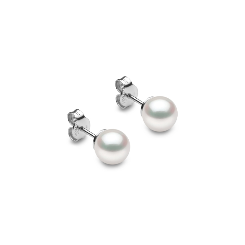 EYK109707-AA London Pearl Stud Earrings In 18 Karat White Gold With 2 Akoya Pearls