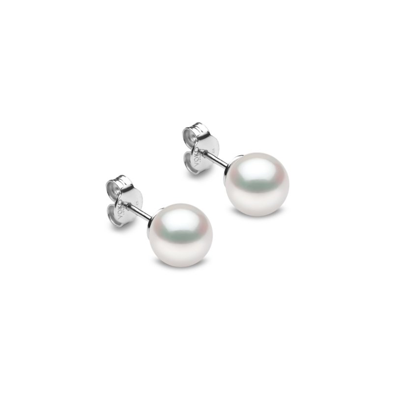 EYK109807-AA London Pearl Stud Earrings In 18 Karat White Gold With 2 Akoya Pearls