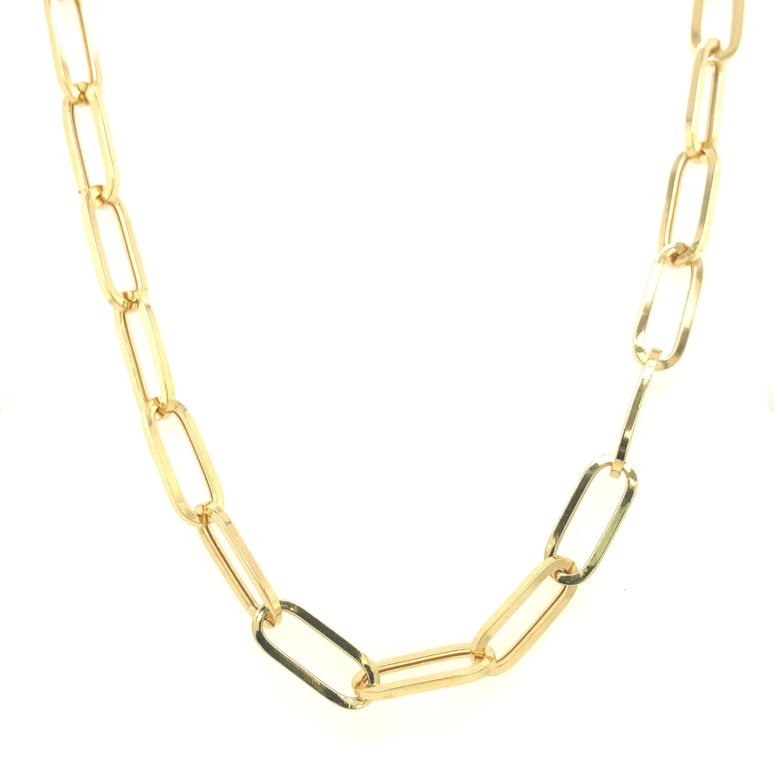 14K Chunky Link Paper Clip Necklace