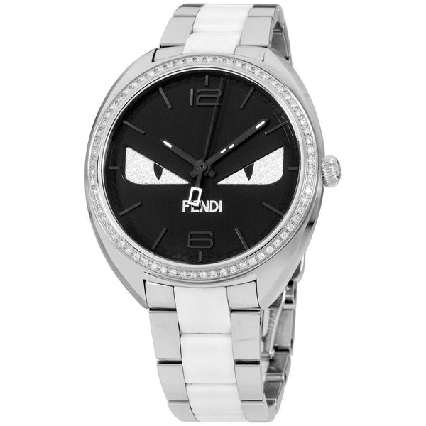 Fendi Women's F216031004B3 Momento Diamond Bug Eyes Two-Tone Ceramic and Stainless Steel Watch