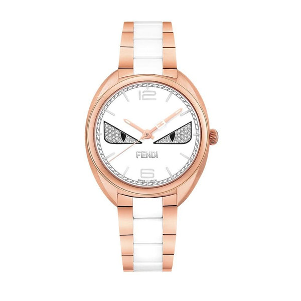Fendi Women's F216534004D3 Momento Fendi Bugs Diamond Two-Tone Ceramic and Stainless Steel Watch