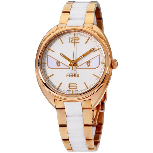 Fendi Women's F216534104D1 Momento Diamond Set Two-Tone Ceramic And Stainless Steel Watch
