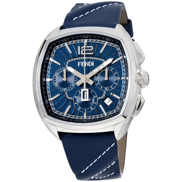 Fendi Men's F224013031 Momento Chronograph Blue Leather Watch