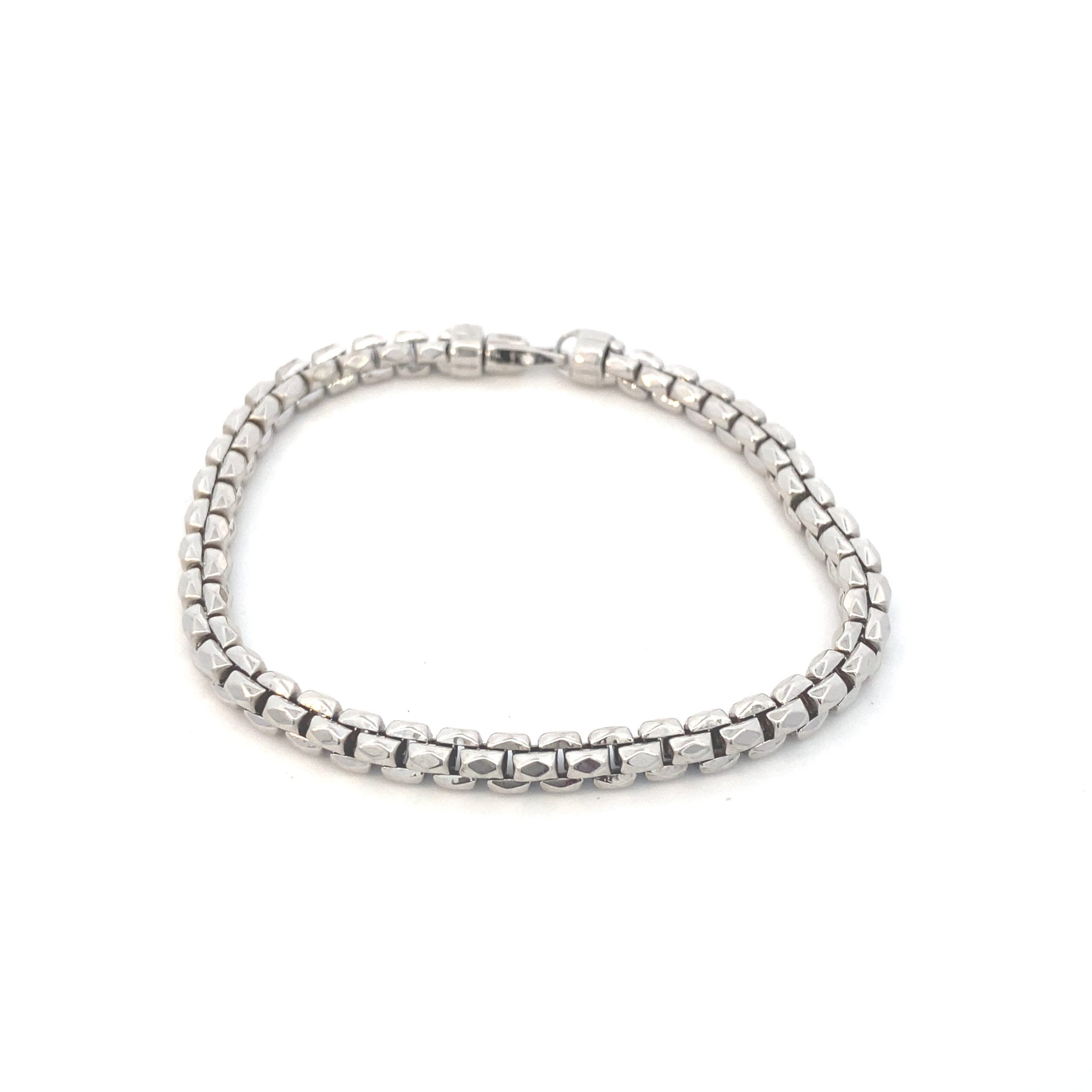 14k White Gold Fancy Men Bracelet