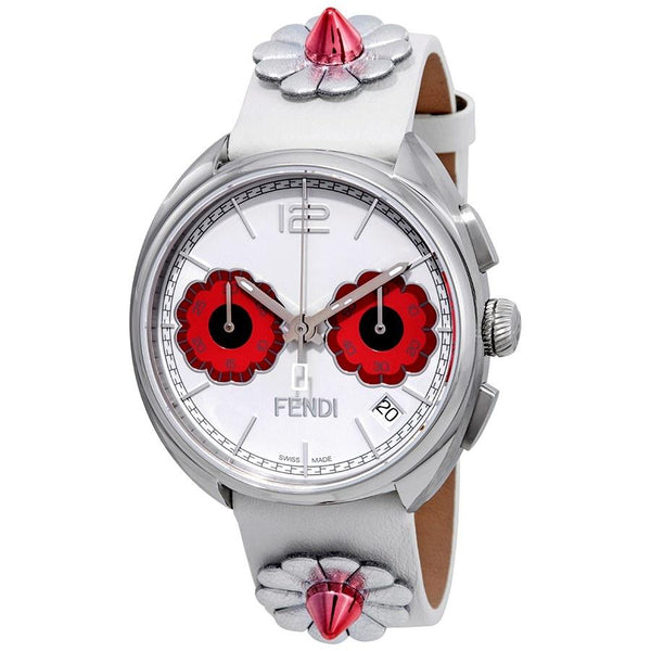 Fendi Women's F235014747 Momento Flowerland White Leather Watch