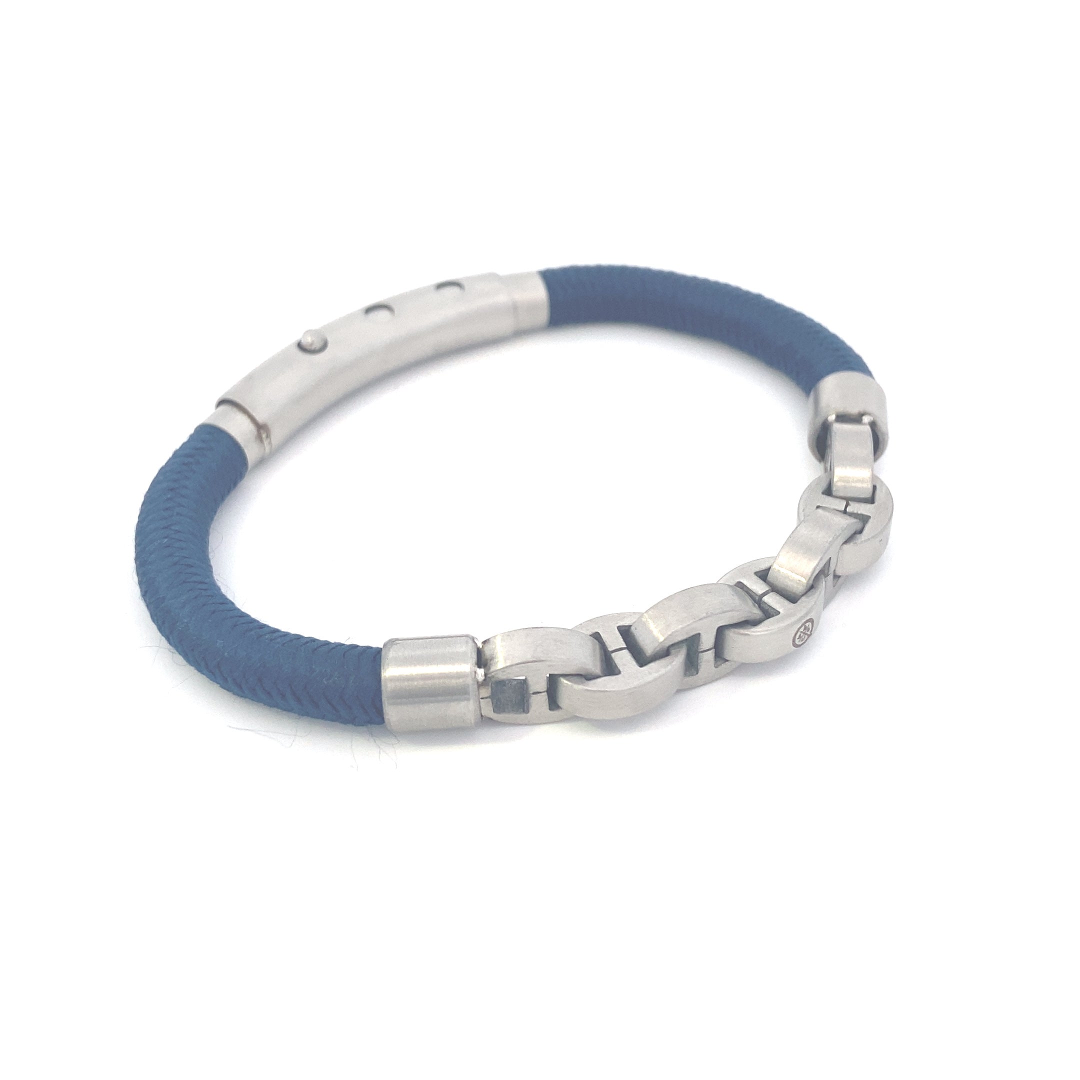 Single Cord Mariner Links Brushed Silver