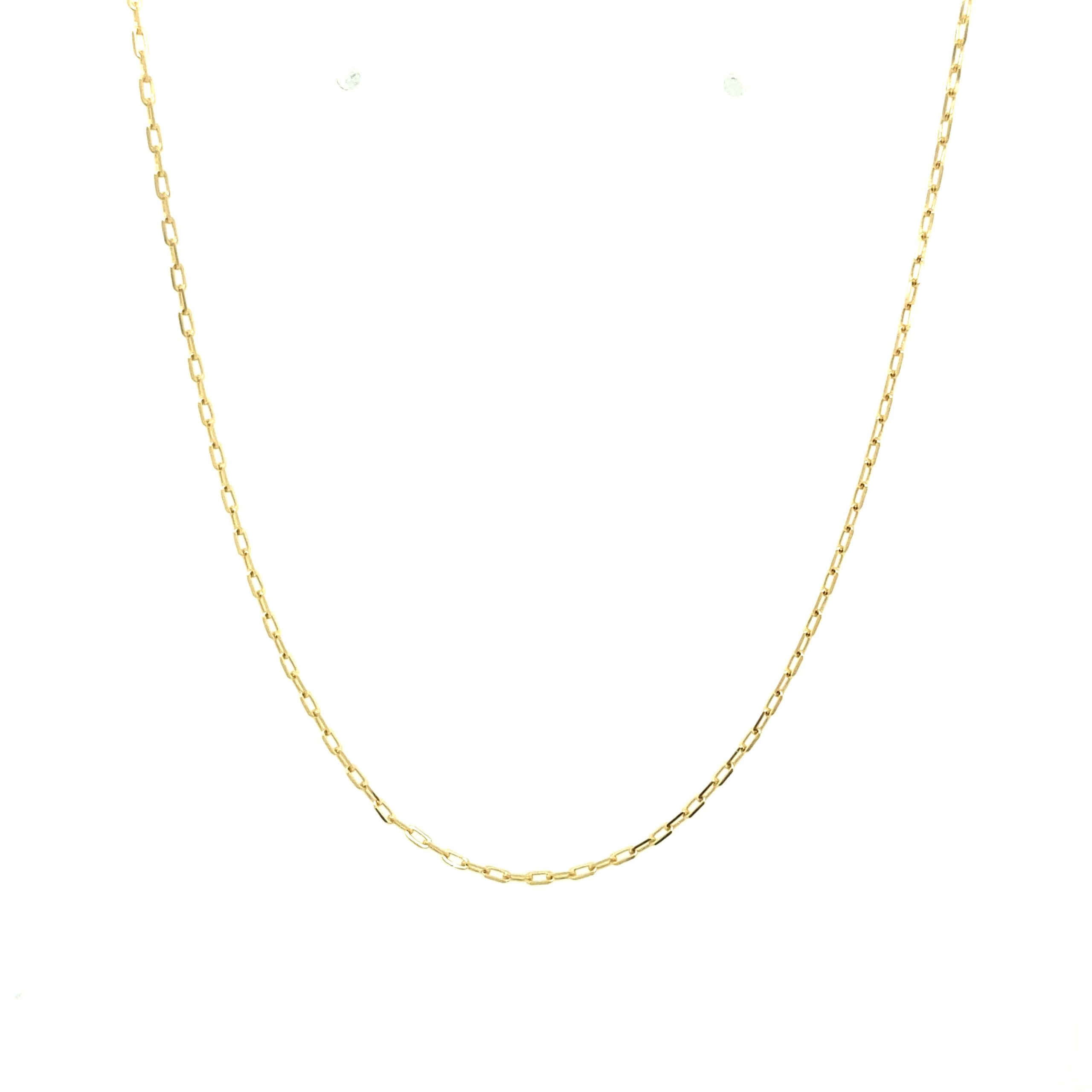 14K Gold Small Paper Clip Links Chain