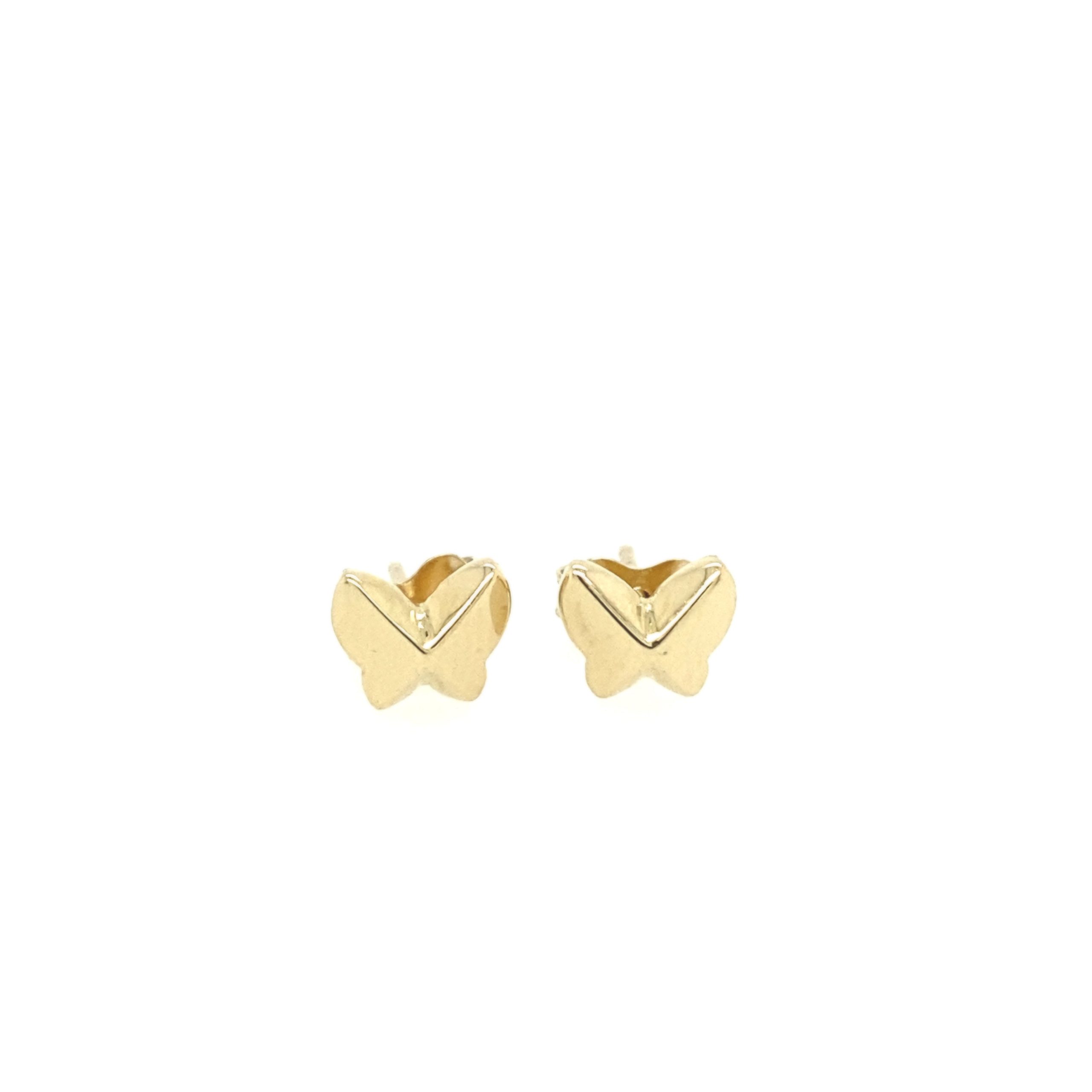 14k Gold Butterfly Stud Earrings