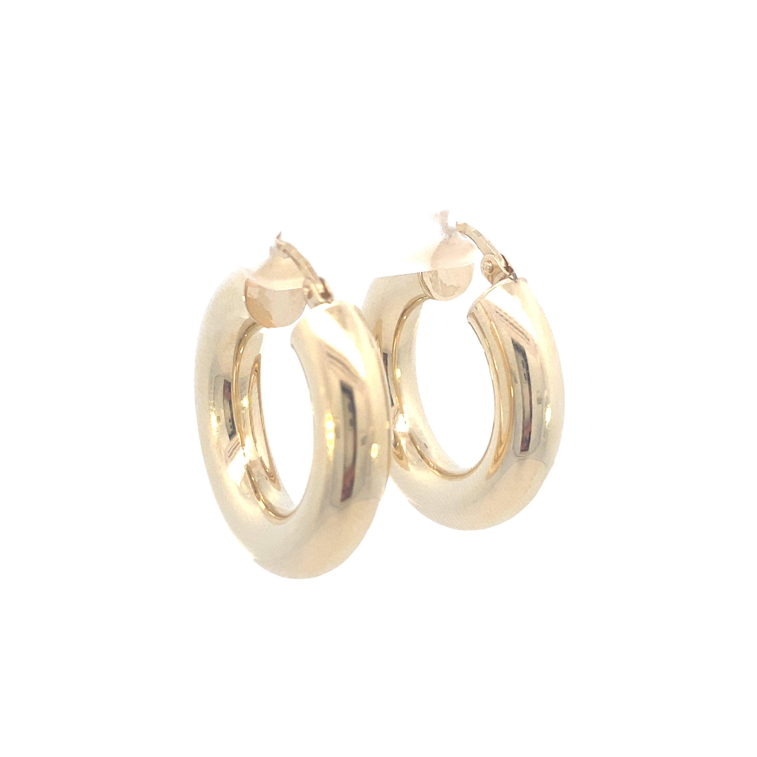 14K Gold Small Bold Hoops Earrings