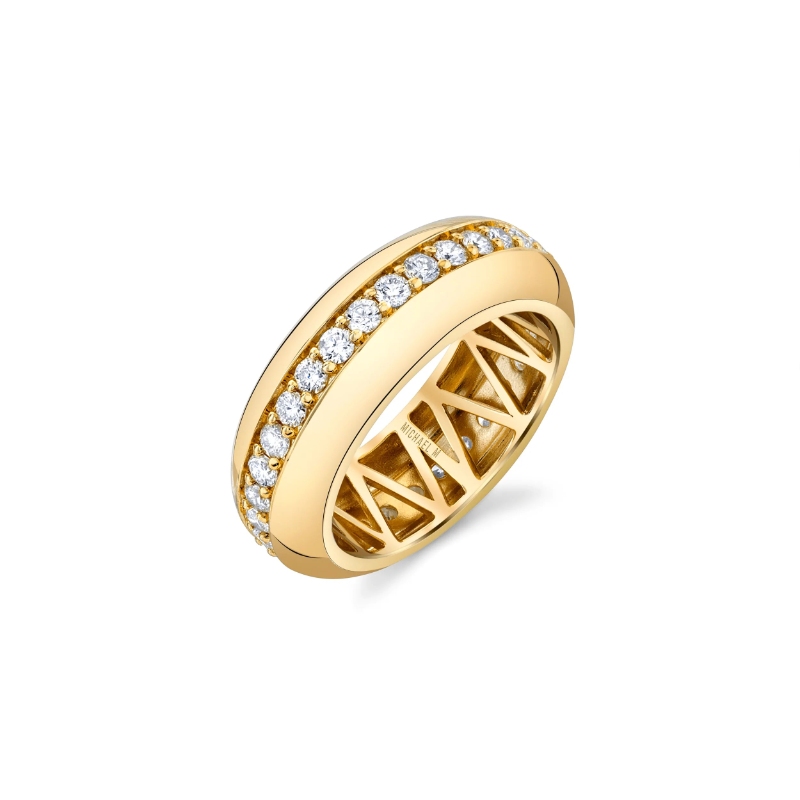 F528 Orb Split Band In 14 Karat Yellow Gold