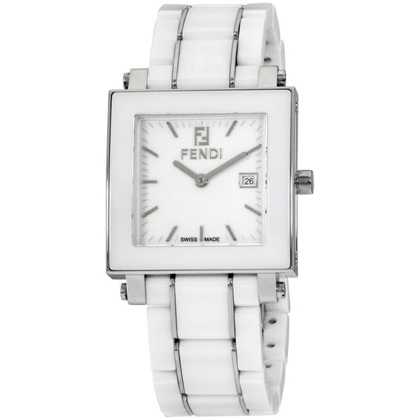Fendi Women's F622140 Quadro White Ceramic and Stainless Steel Watch