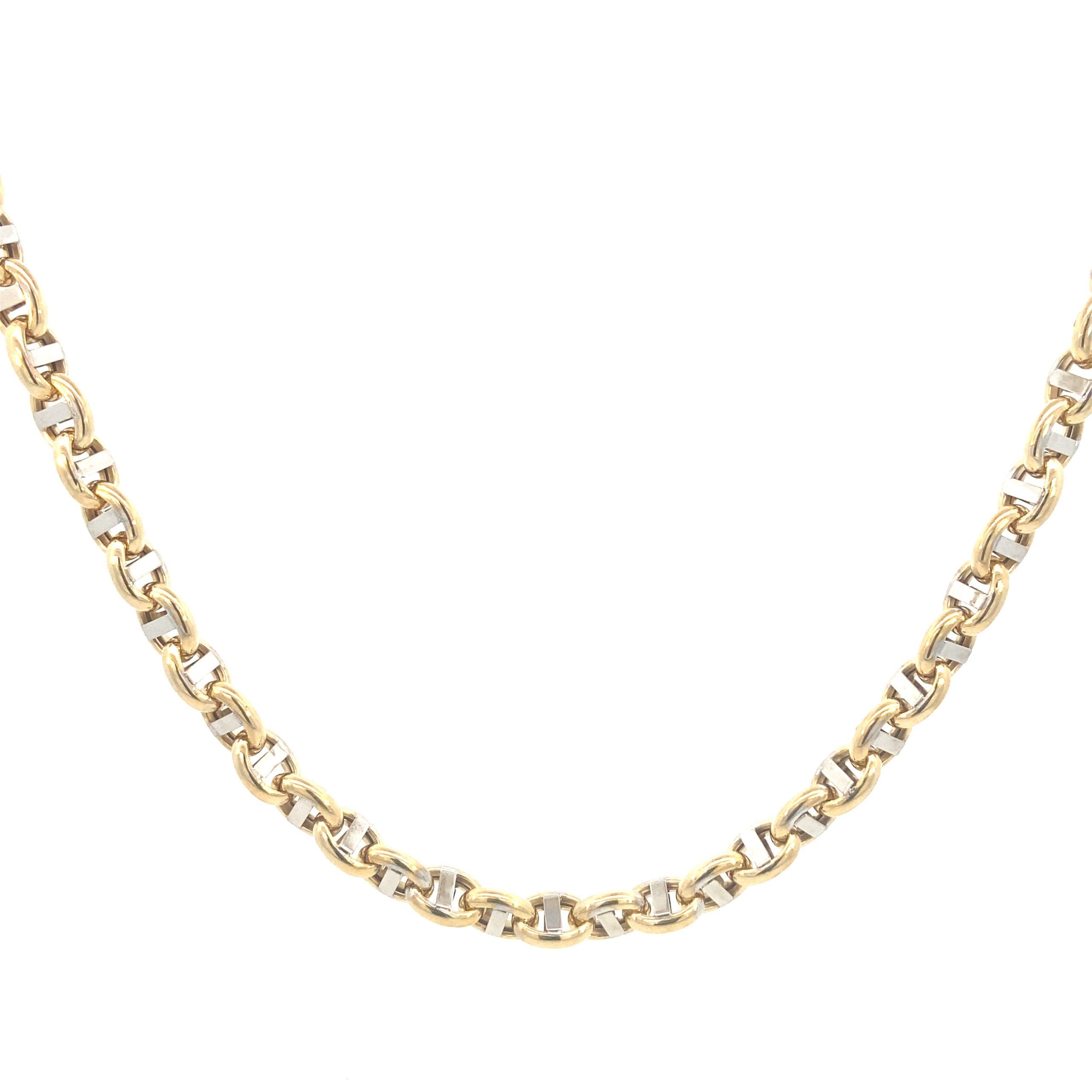 14K 2T Gold Marine Link Chain 22"