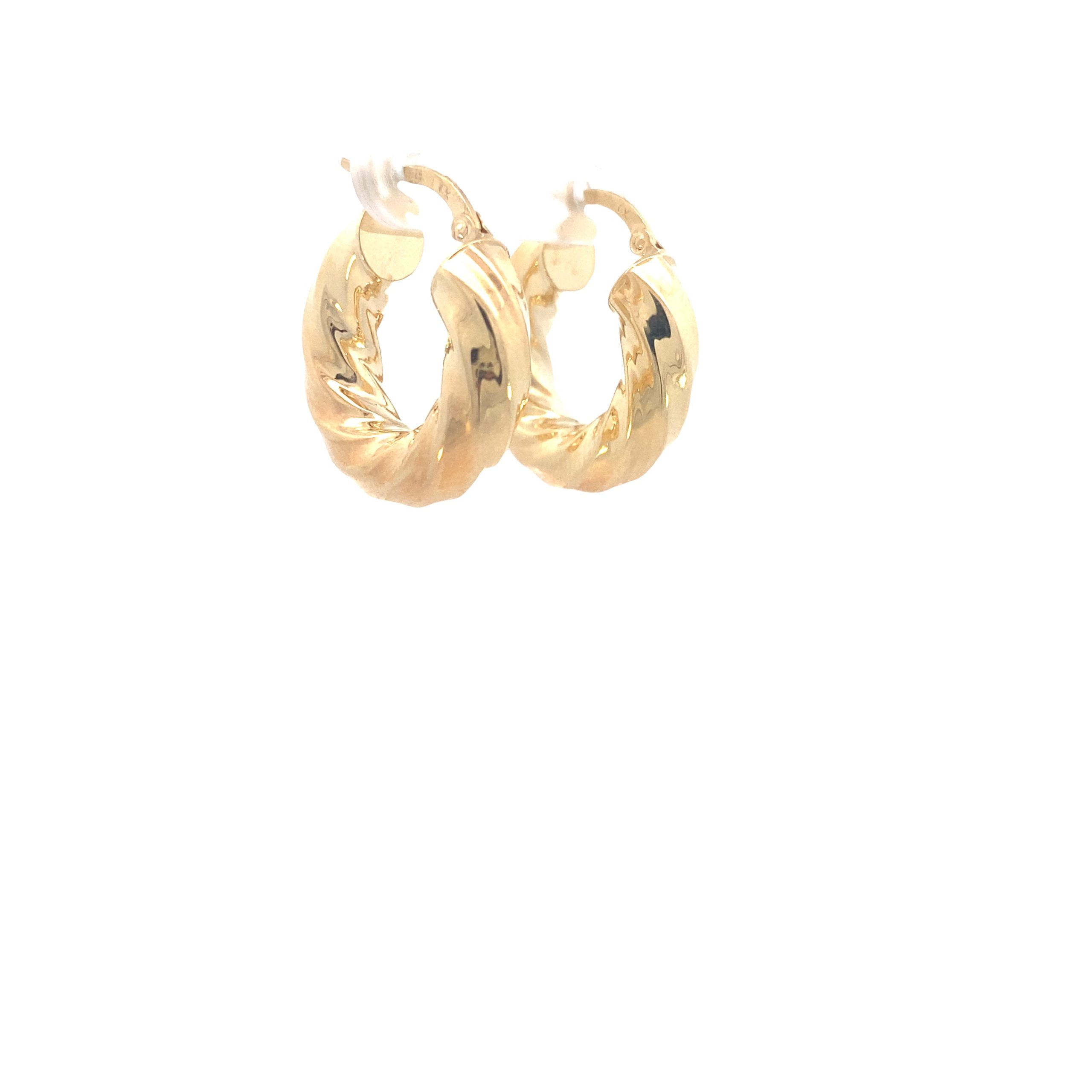 14K Gold Twist Hoops