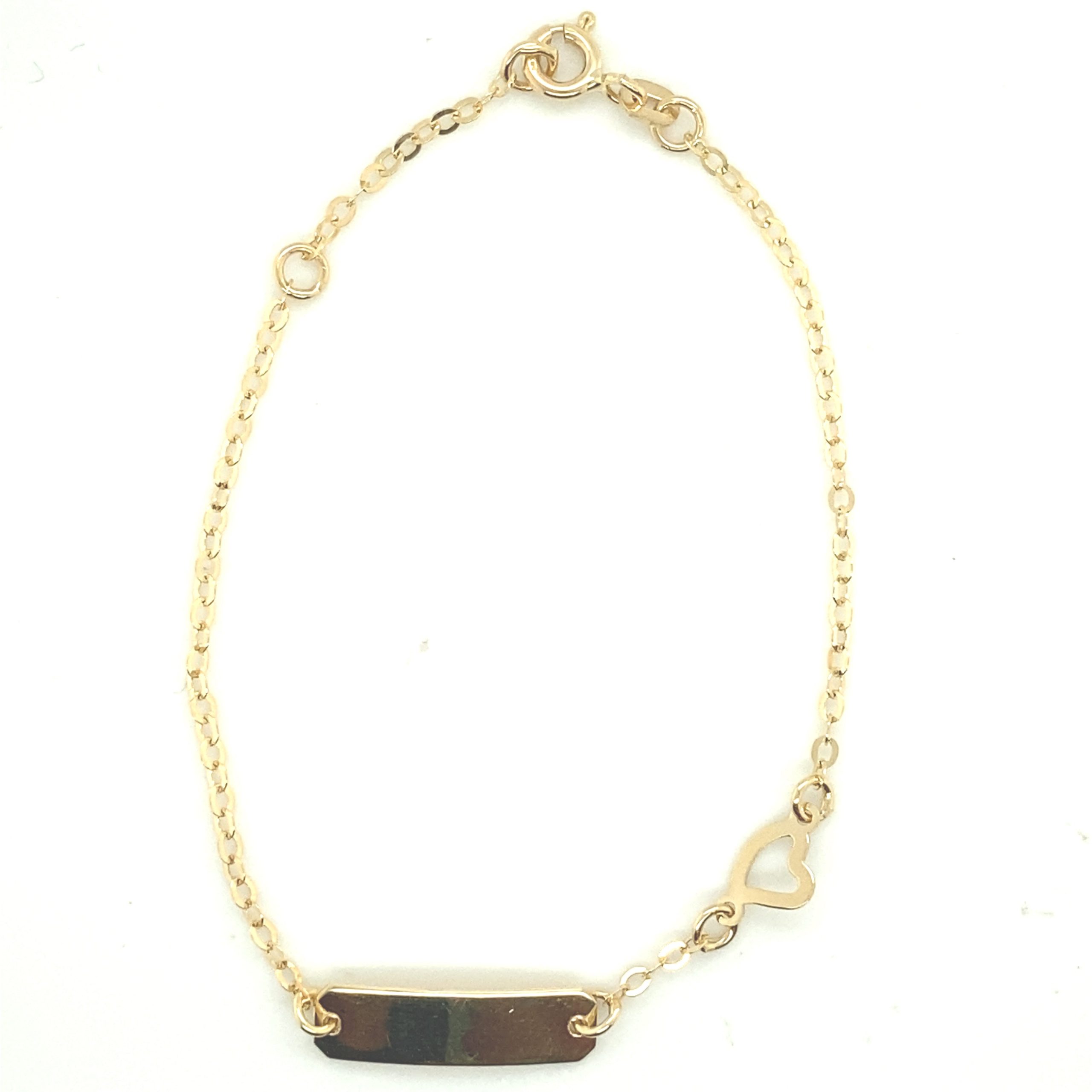 Oval Roll Baby Bracelet with Heart Shape