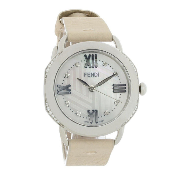Fendi Women's F8020345H0C1-PK Selleria  Beige Leather Watch