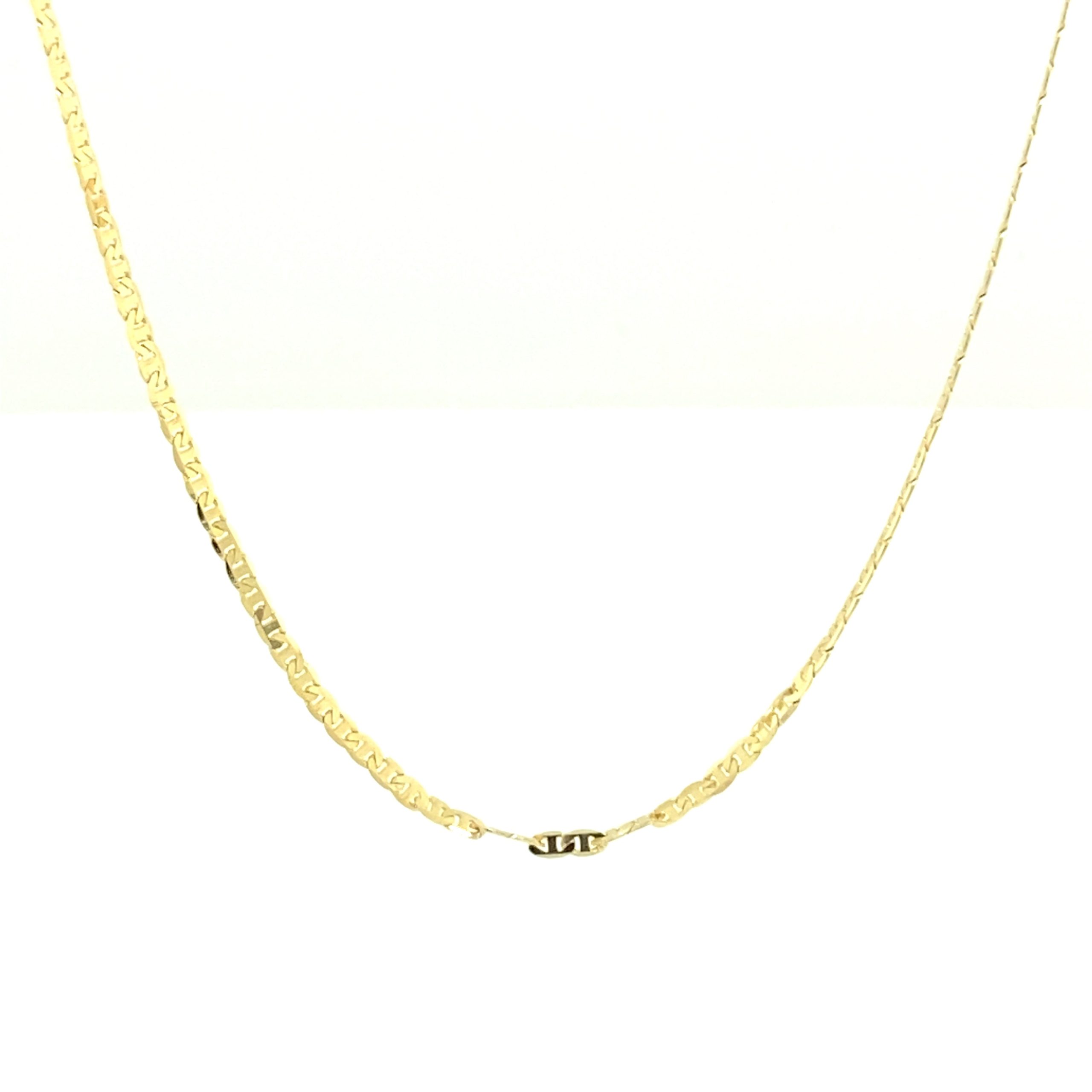 14K Gold Flat Mariner Chain