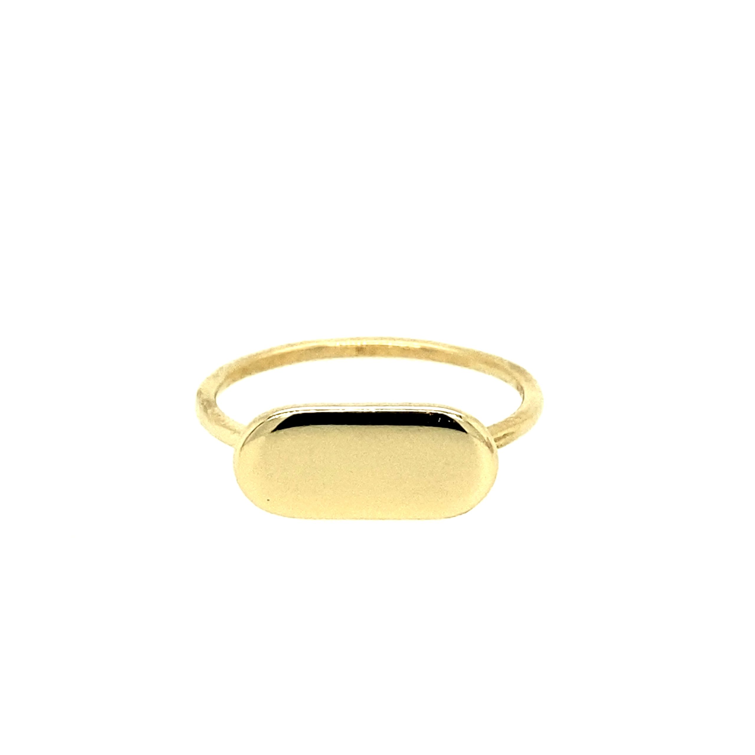 14K Gold Ring Oval Shape