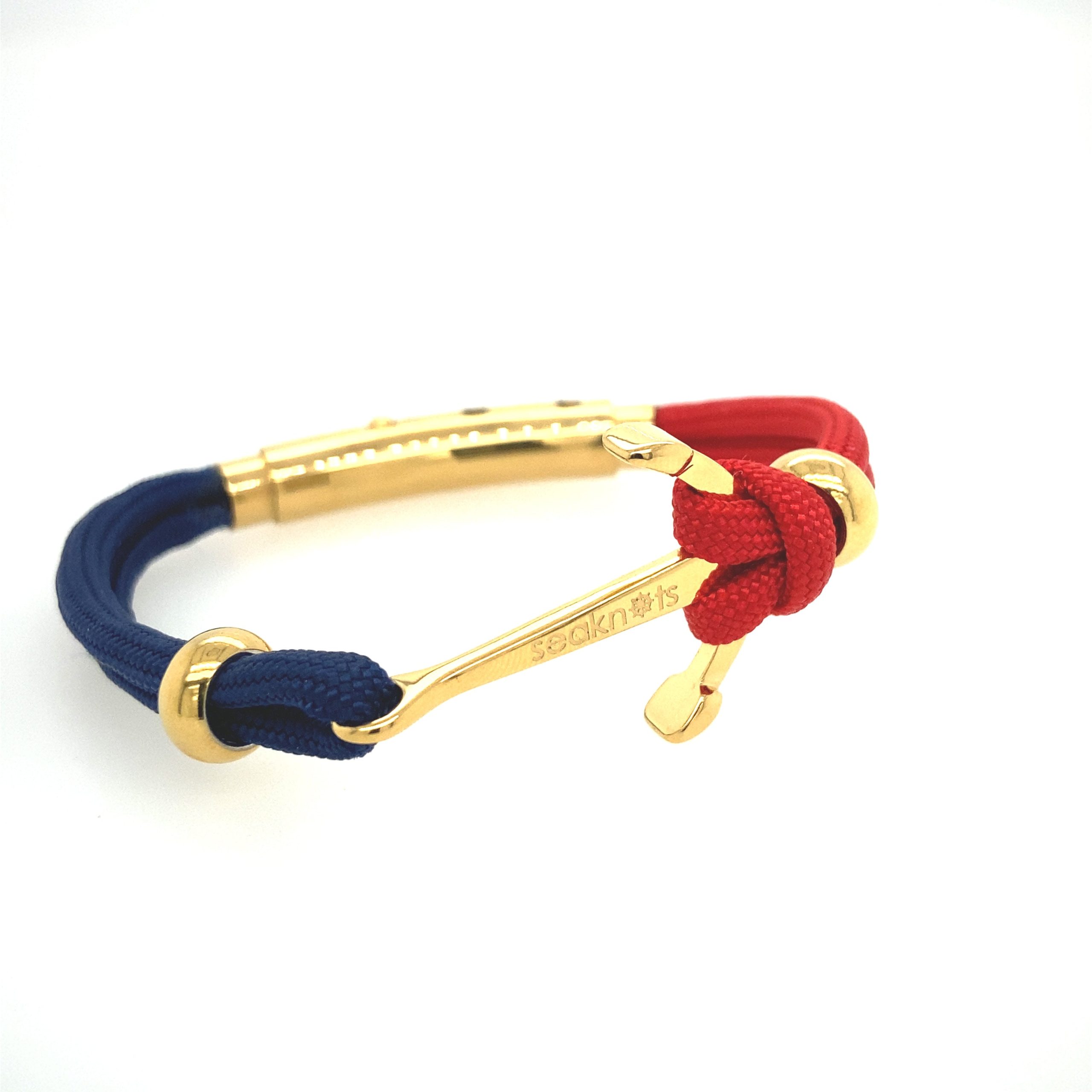 DOUBLE CORD W ANCHOR /KNOT/ BEADS GOLD