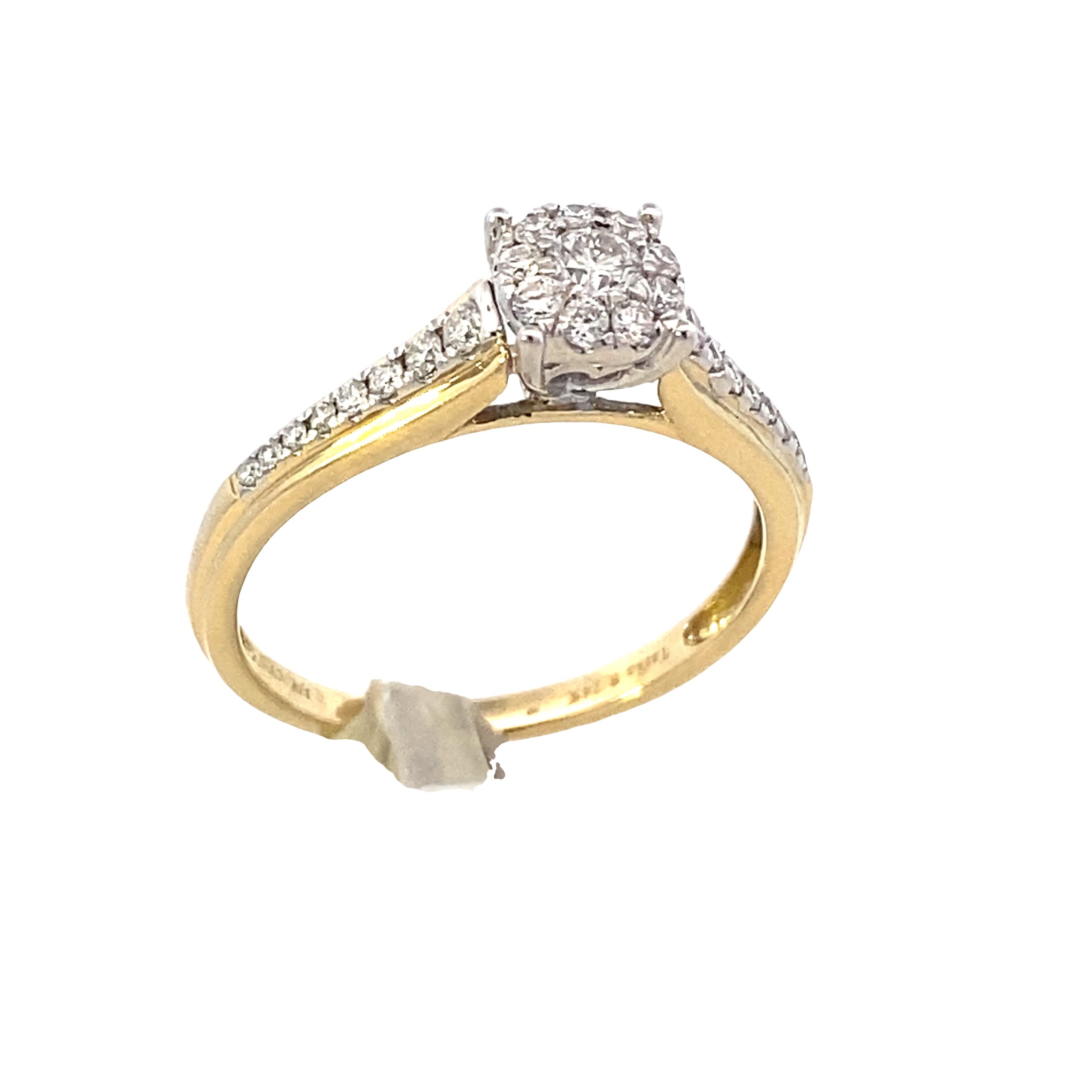 14K Gold Diamond Bridal Ring 0.37ct